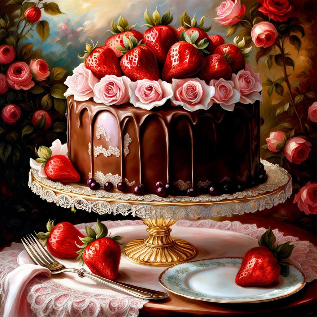 Delicious Strawberry Chocolate Cake  by @Baby Isis