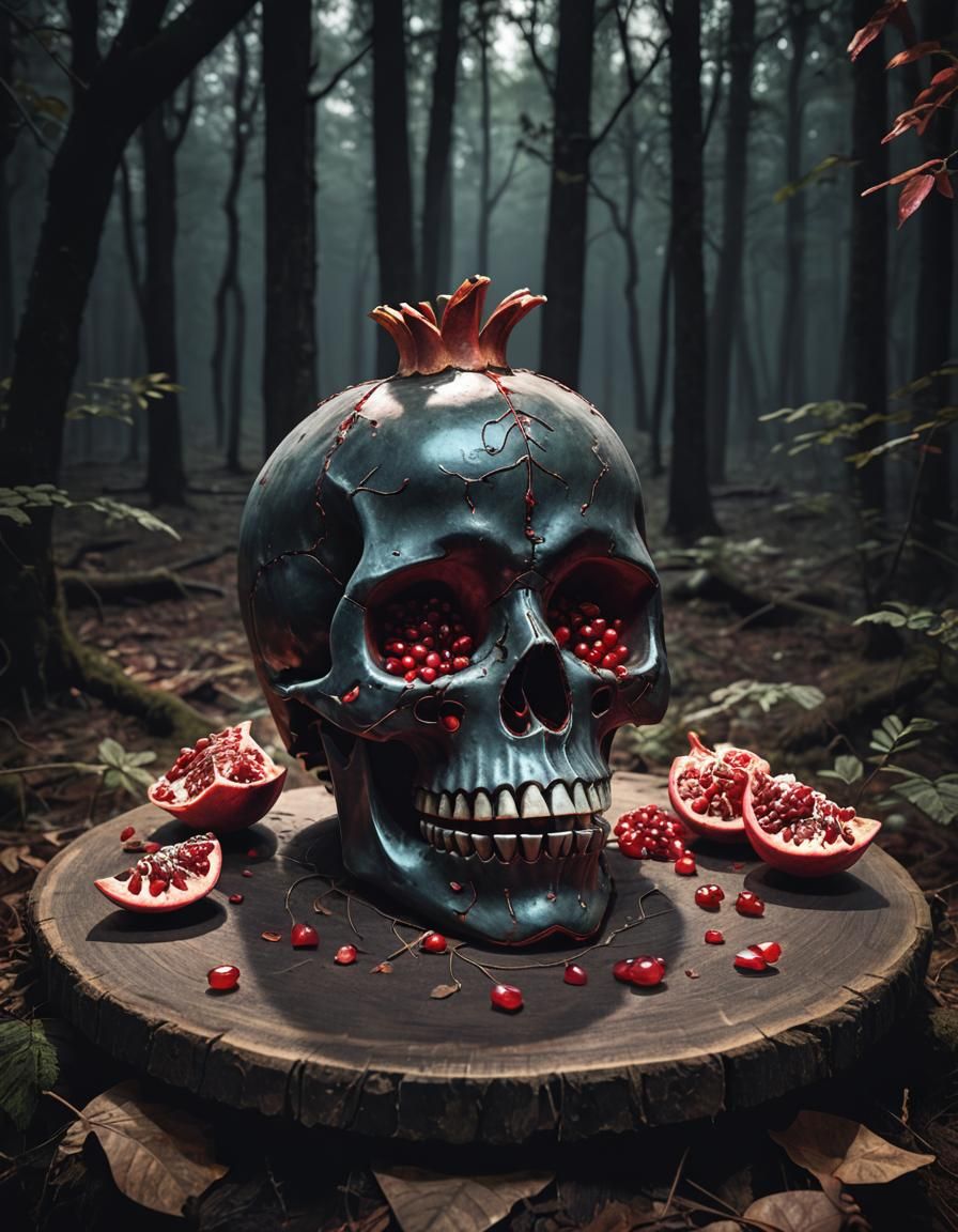 Pomegranate skull