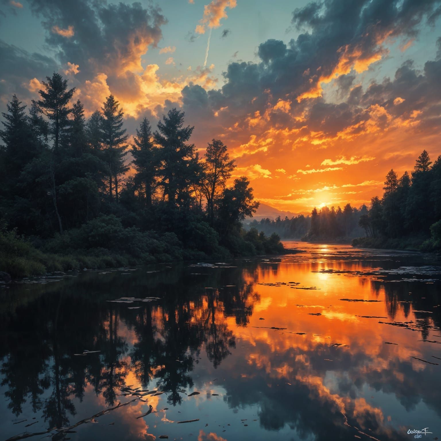 Copse of trees on a river inlet  by @Mike Ritchie