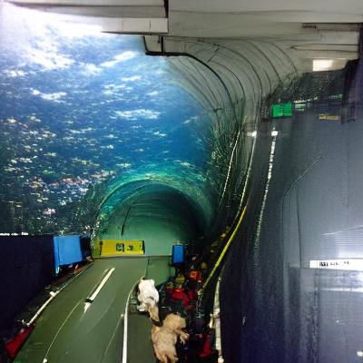 Underwater tunnel to the Mariana Trench
