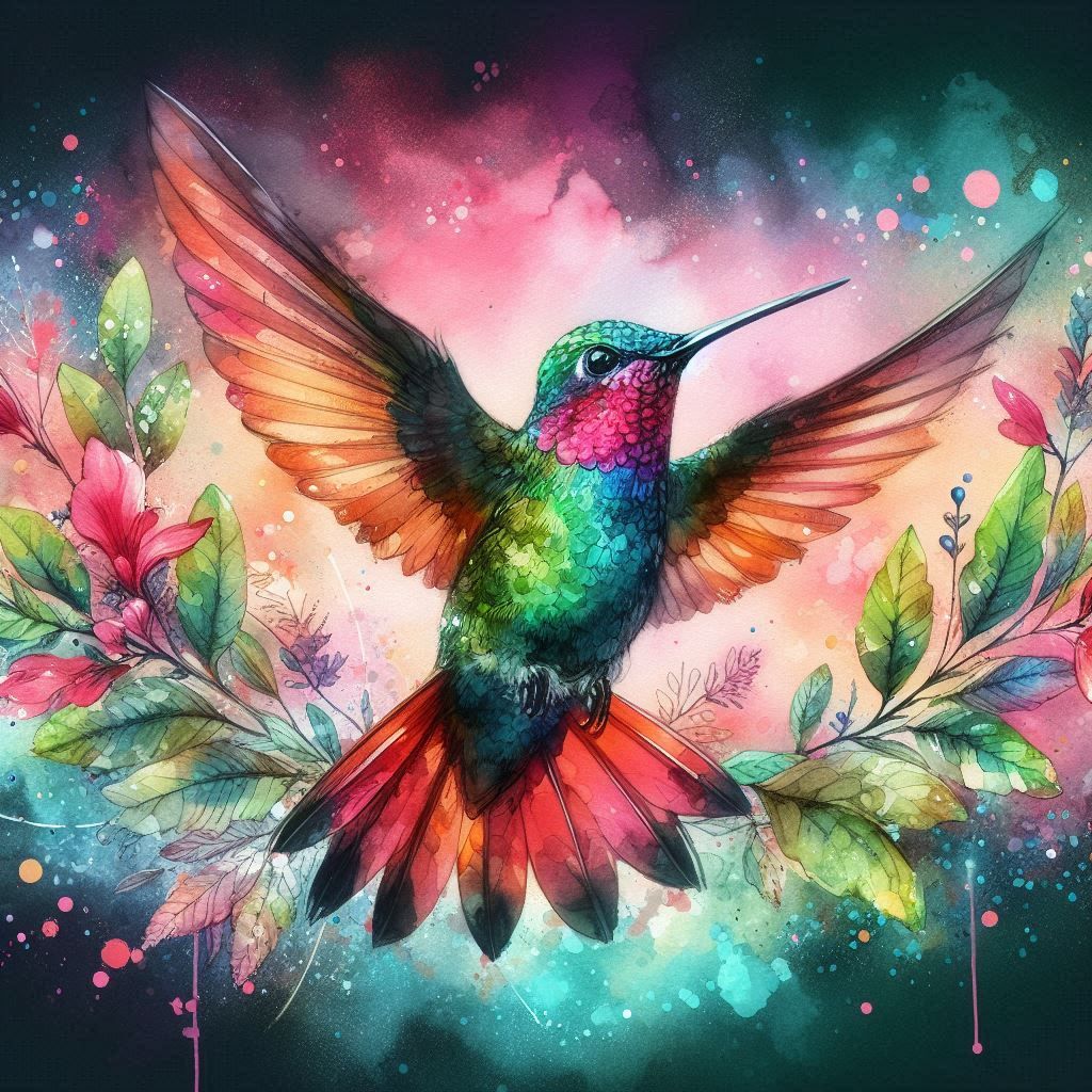 Hummingbird watercolor (1)