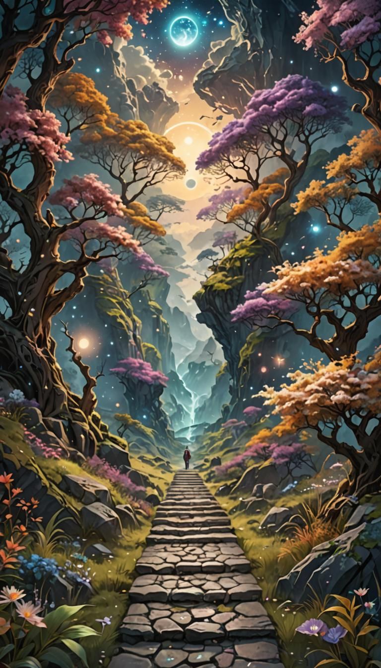 muted colors,  spiritual path, ascension to other realms