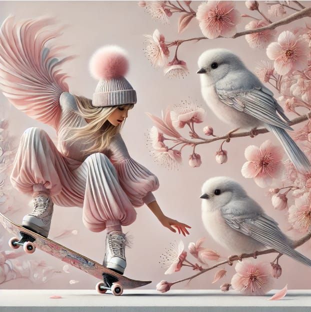 A female skateboarder inspired by life