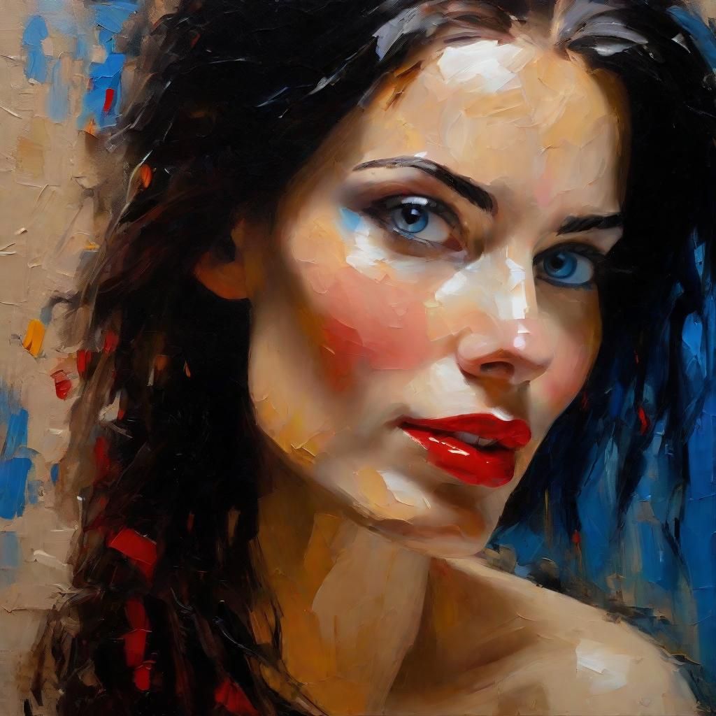 Surreal Portrait in Oil with Impasto Textures