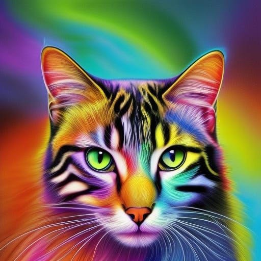 Prismatic Cat Goddess Insanely UltraHyperRealistic Insanely ...