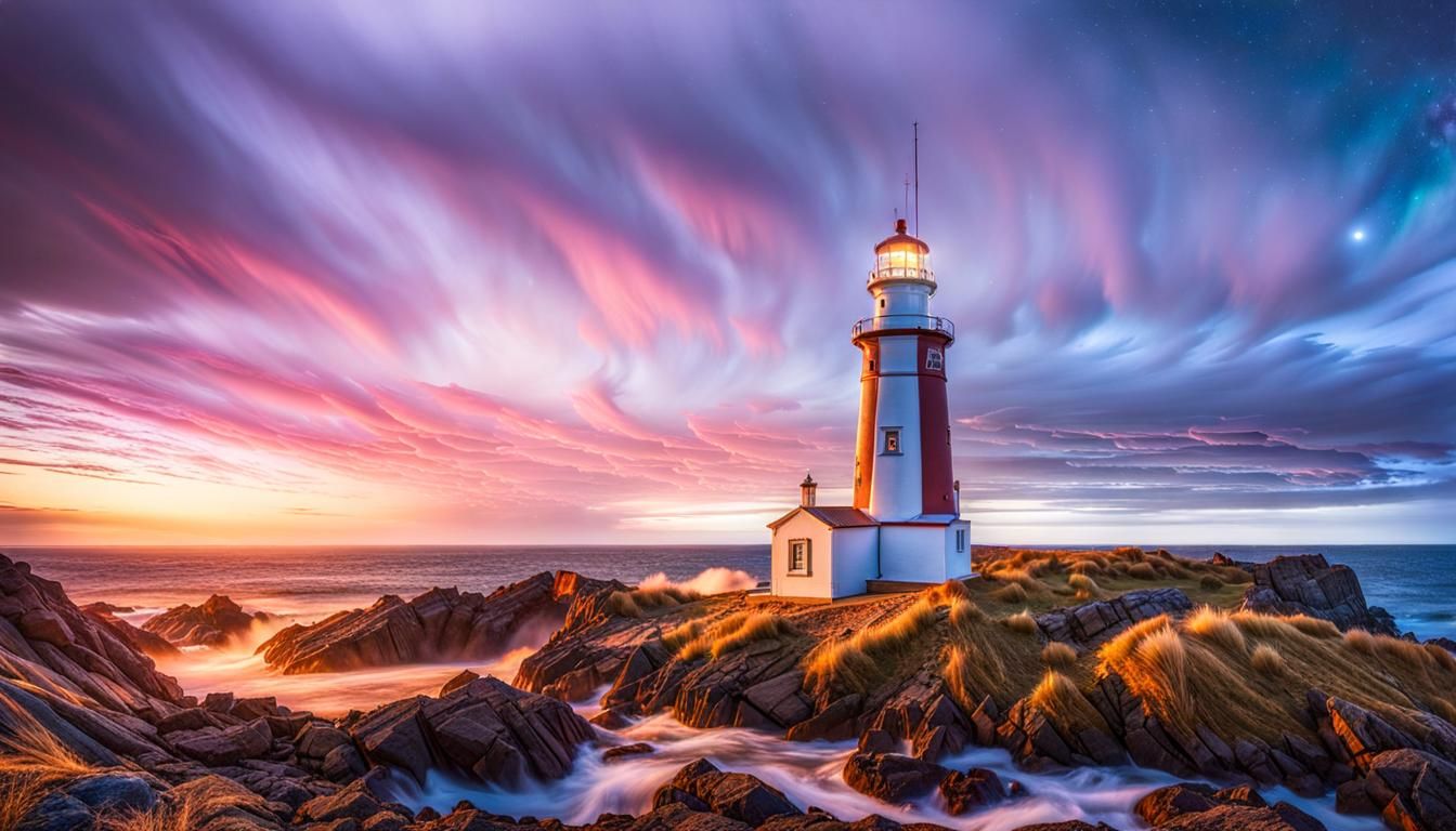 photo lighthouse in a desolate but stunningly beautiful, hyperdetailed ...