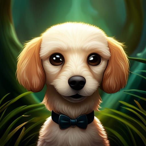 The portrait of an adorable cute chibified poodle, detailed ...