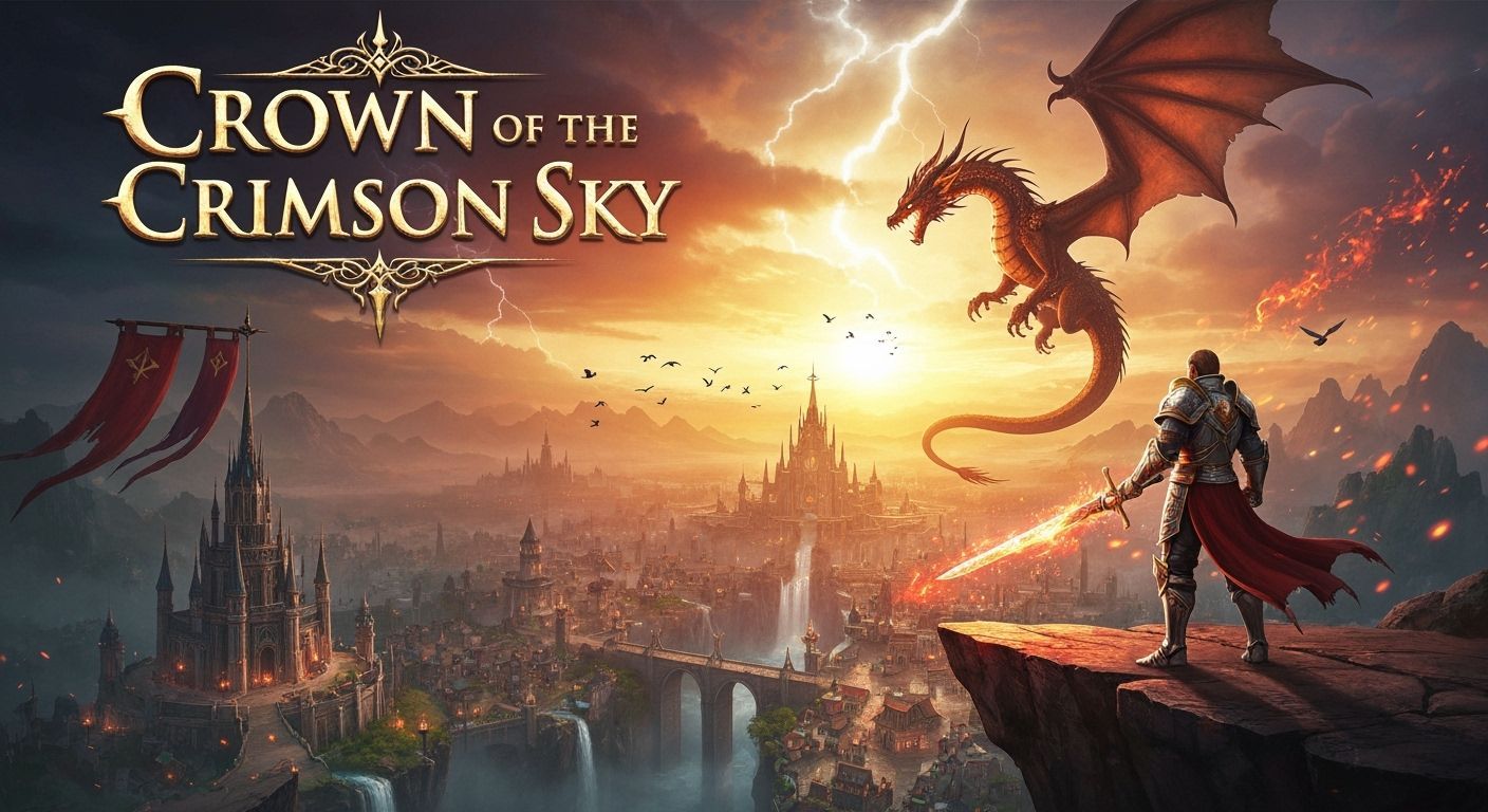 "Crown of the Crimson Sky" Video Game Cover  by @RC