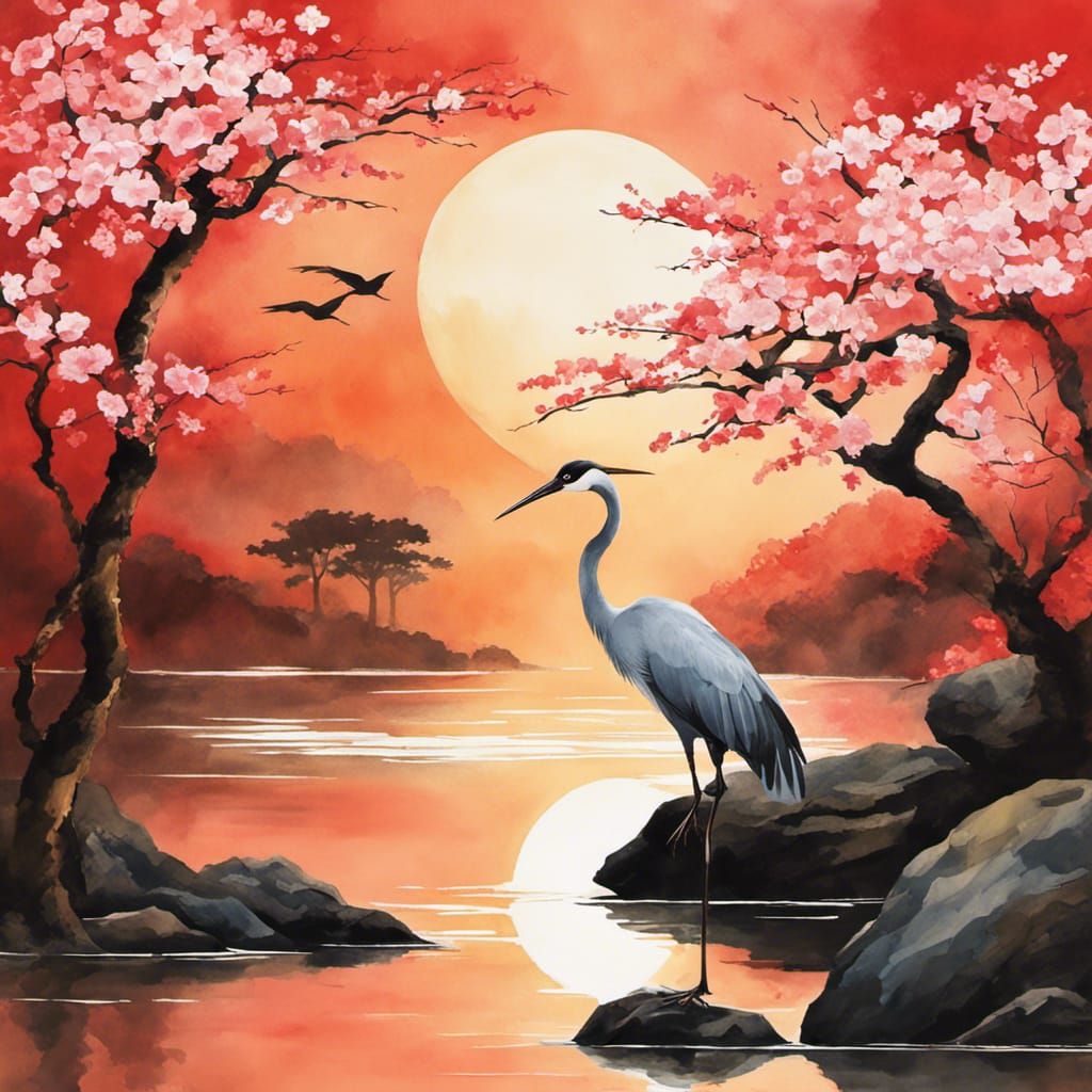 Japanese Zen Tao Crane  by @Bellemia