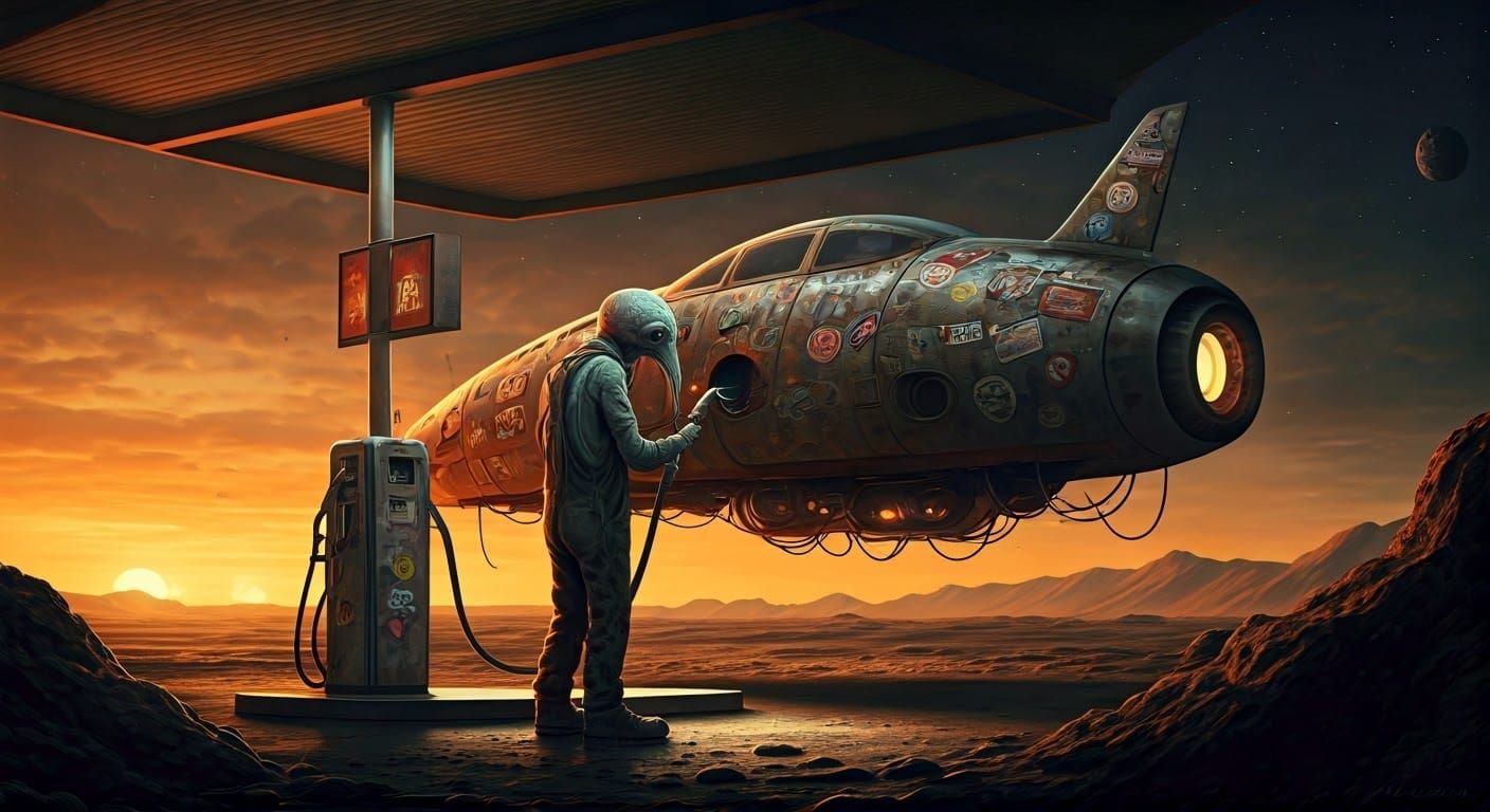 Alien Gas Station  by @Roberto I Ortiz