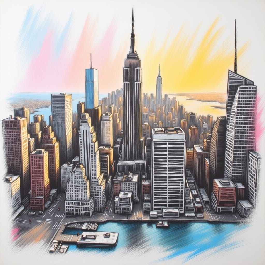 Chalk Art Cityscape 