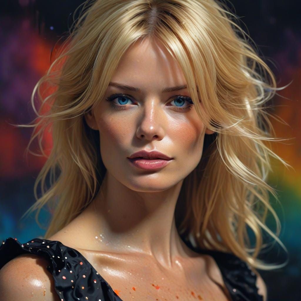 Portrait of Topmodel Claudia Schiffer - AI Generated Artwork ...