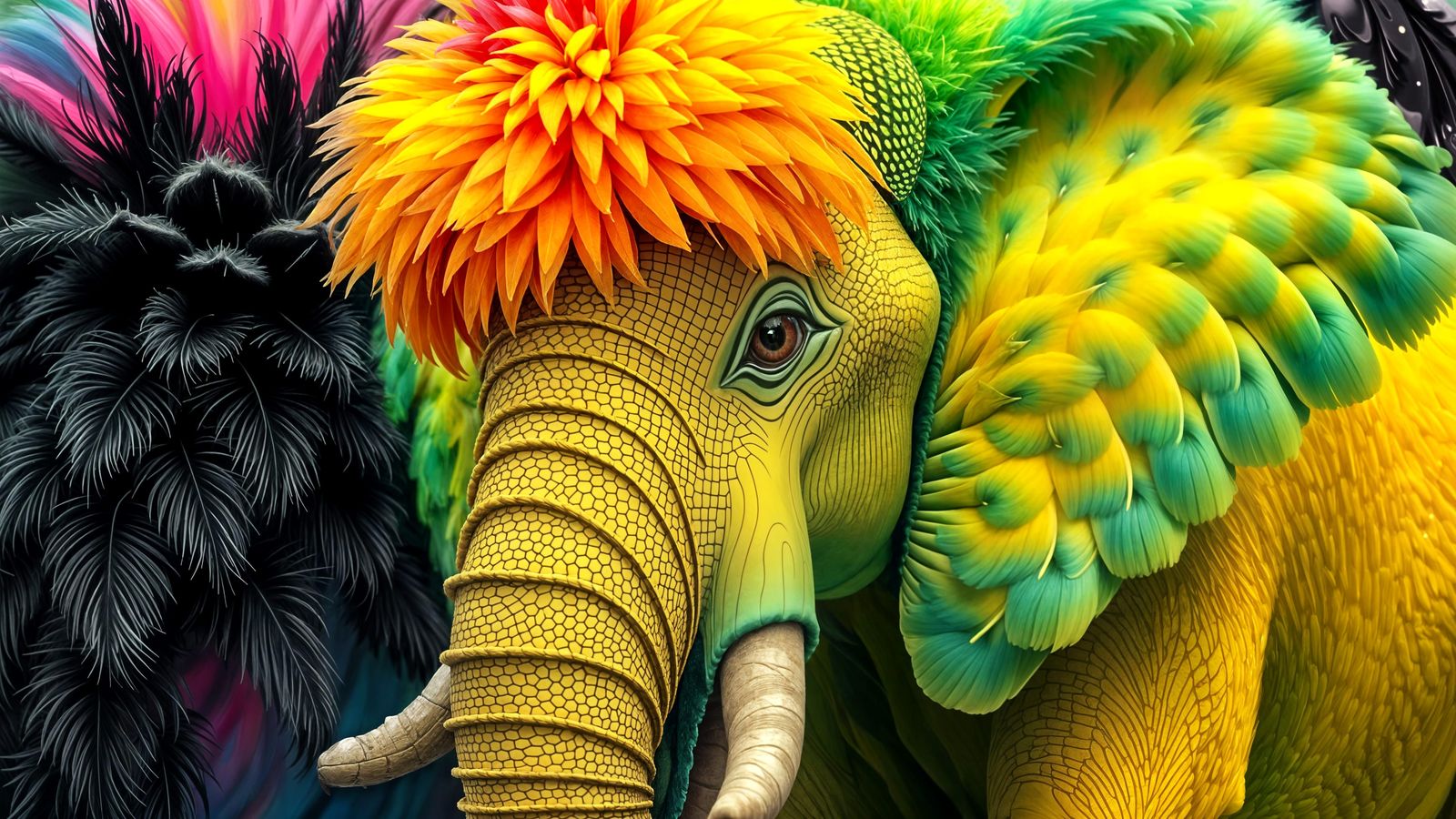Colorful feathers elephant πππ₯ Winner ππ