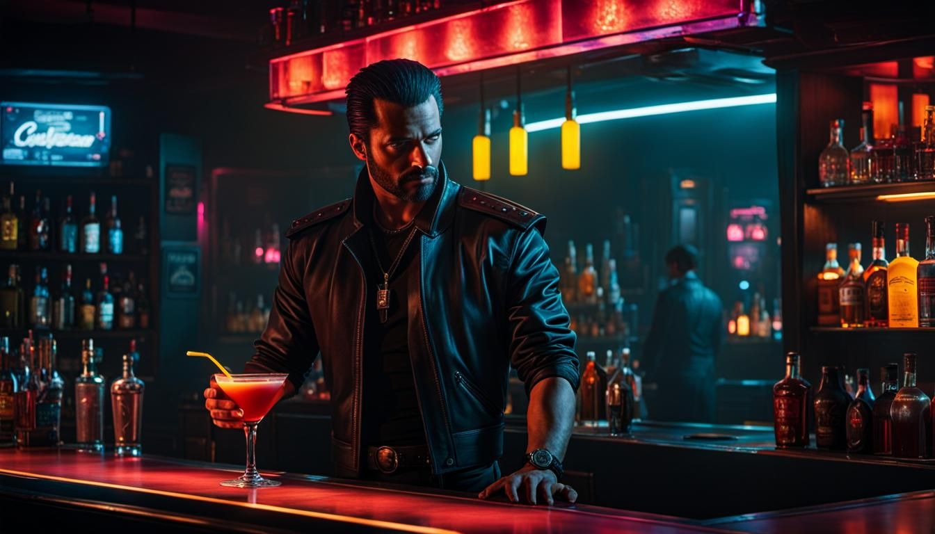 Cyberpunk bartender - AI Generated Artwork - NightCafe Creator