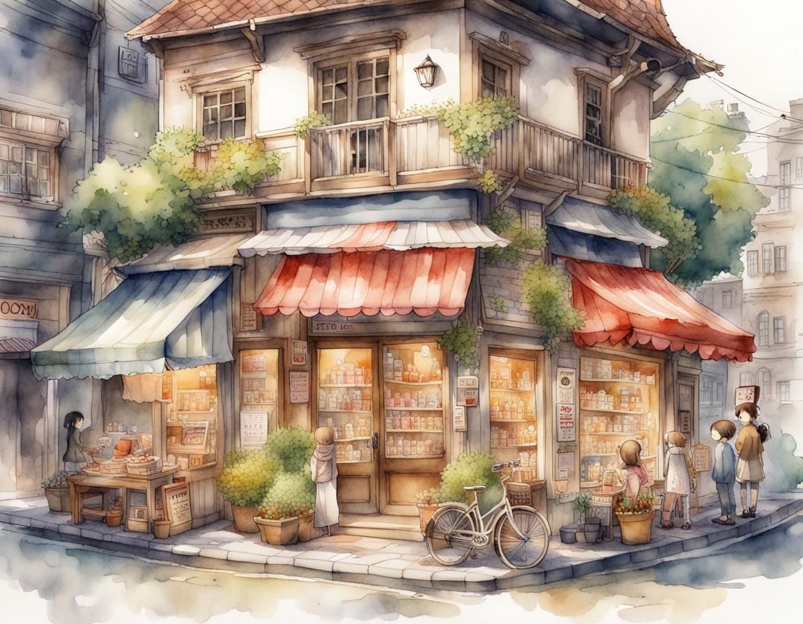 LITTLE SHOP ON THE CORNER AI Generated Artwork NightCafe Creator