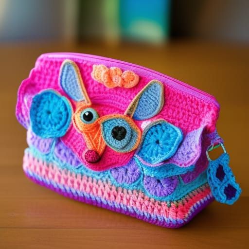 Crochet purse , Lisa Frank