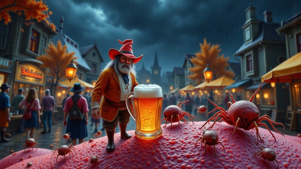 <lora:scientists dream:1.0> <lora:Many faces of junji:1.0> skin mites in human roles.  electron microscope scan. glowing colors. mites crawl...