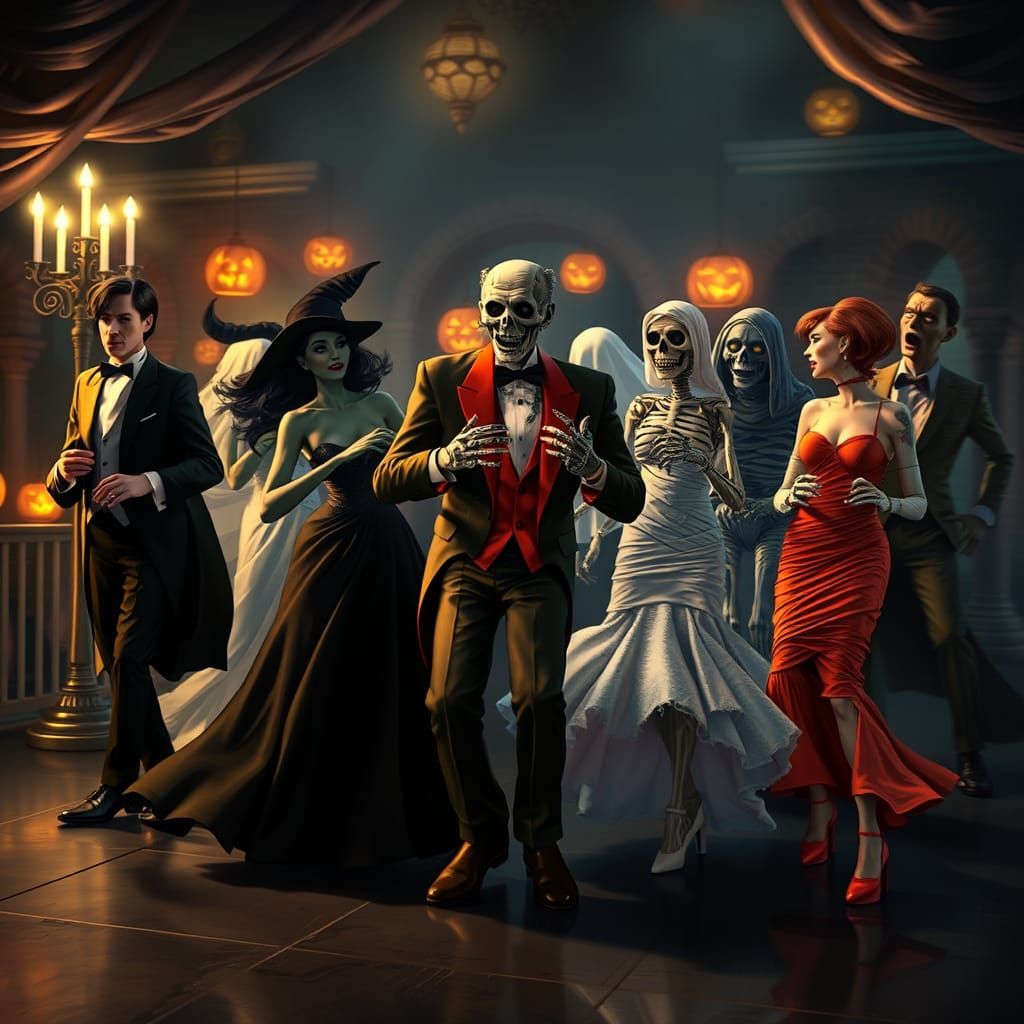 Faculty of '24 dancing the Monster Mash at Hallows Academy Halloween Prom - Let the Party Begin  by @KLP-Magick