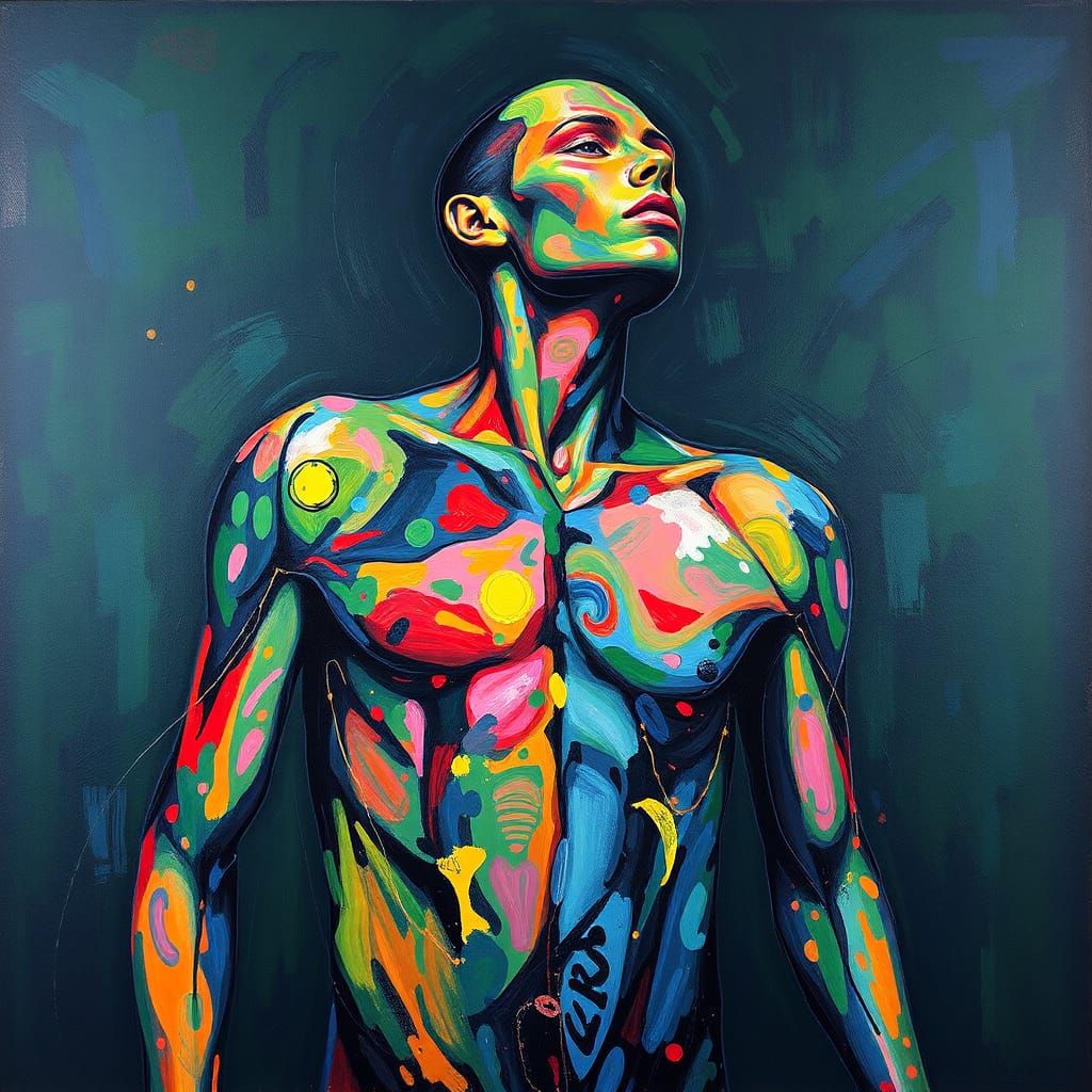 multi color body oil painting AI Generated Artwork NightCafe Creator