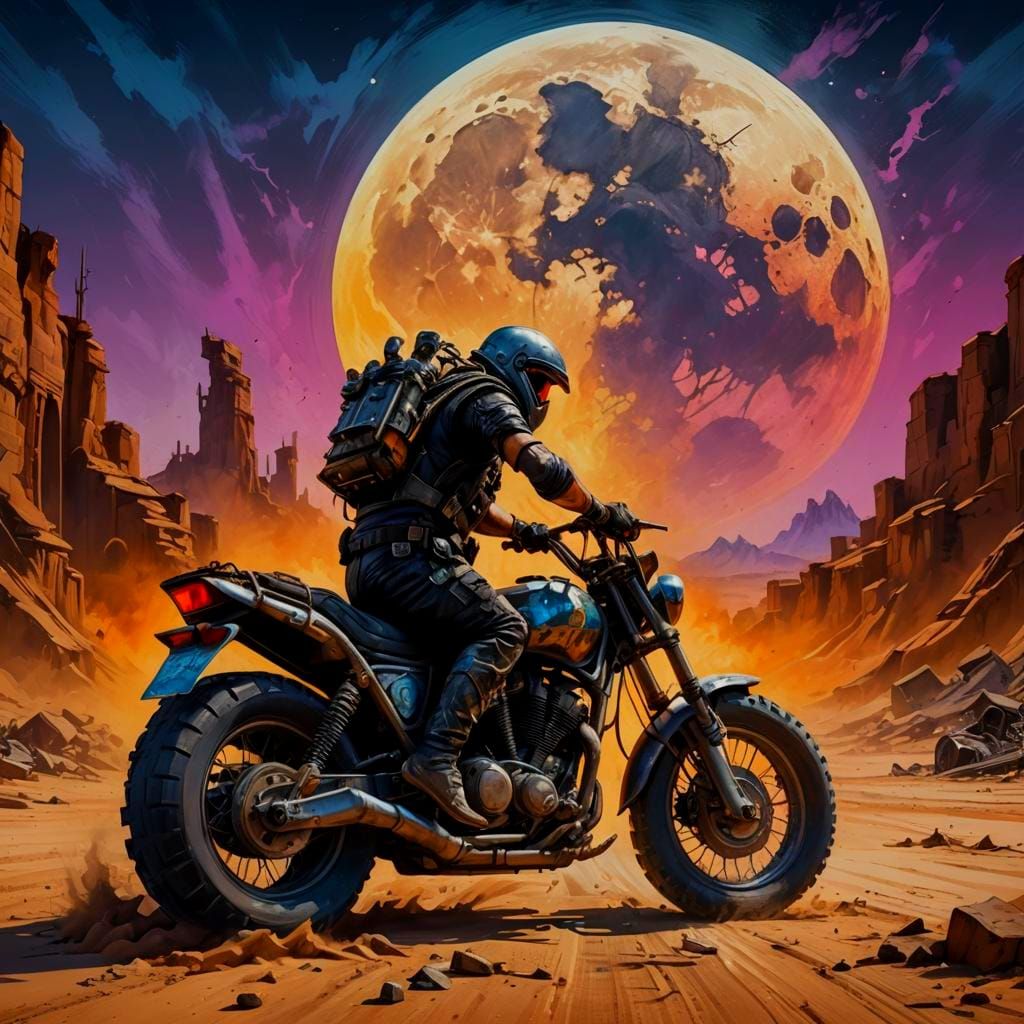 A lone surviving Mad Max character post nuclear blast