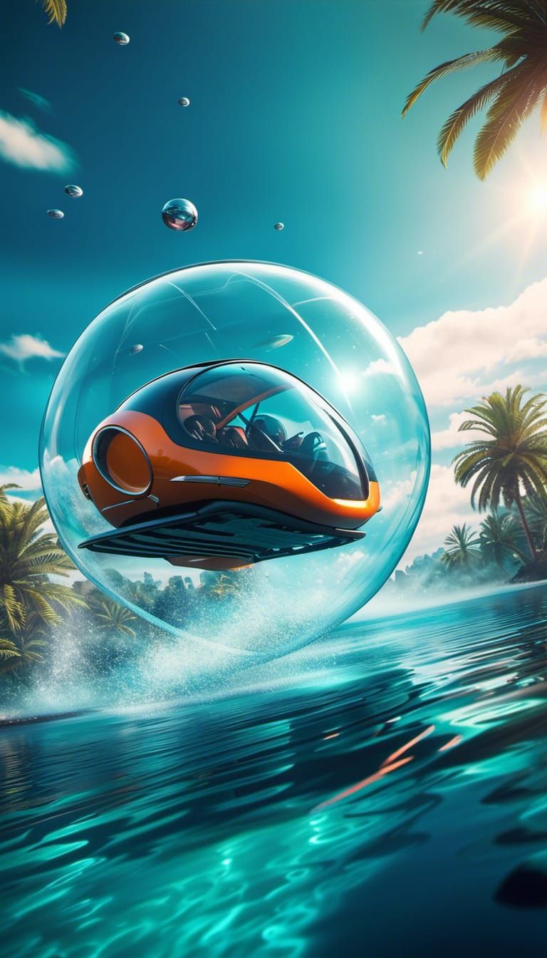 flying bubble car - AI Generated Artwork - NightCafe Creator