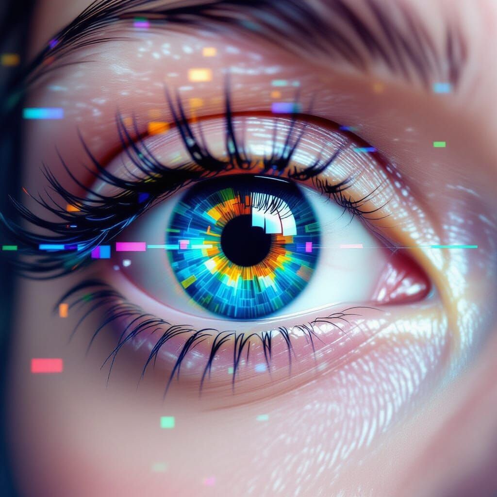 Female FX Glitch In the image computer, video streaming is visible, color code is visible on image. ...  by @CRANIUM and FEMURS