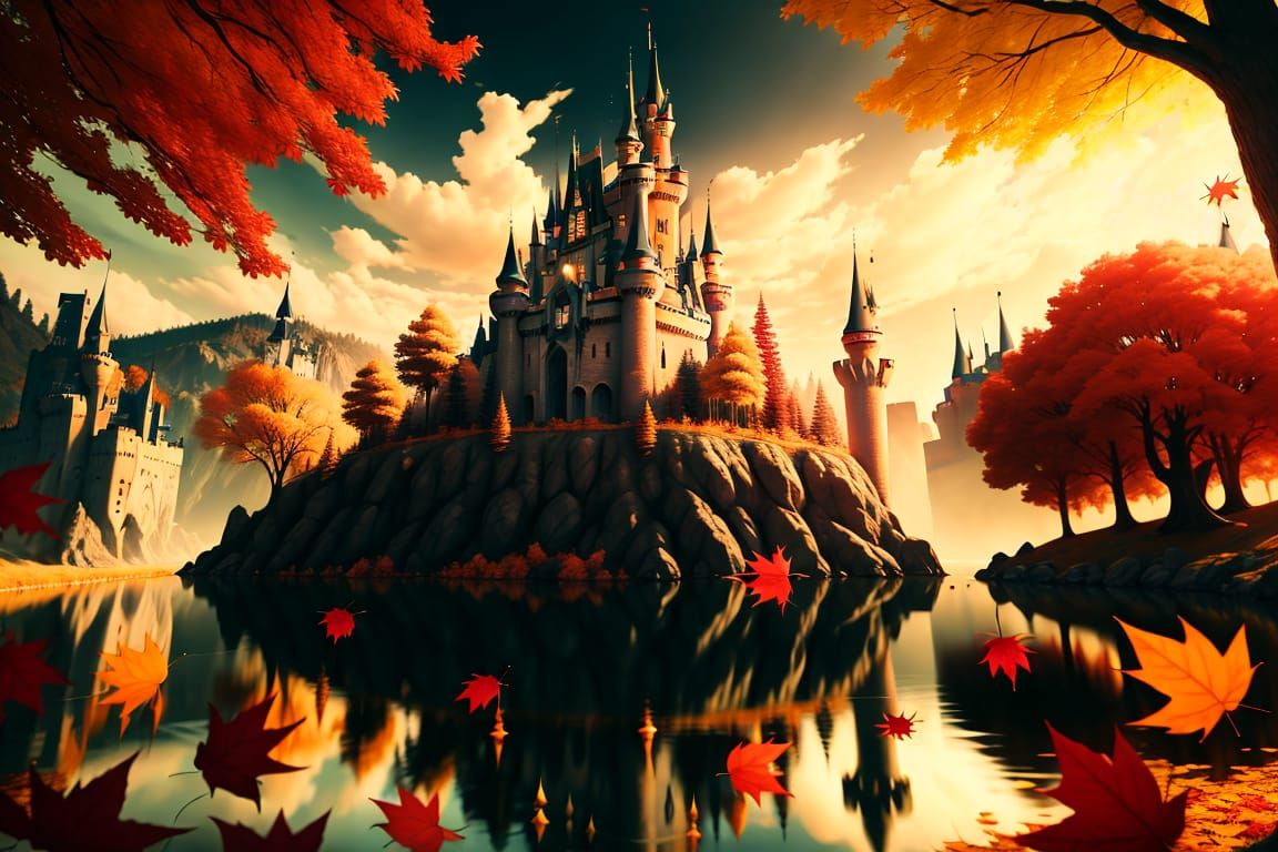 Castle Autumn Lake