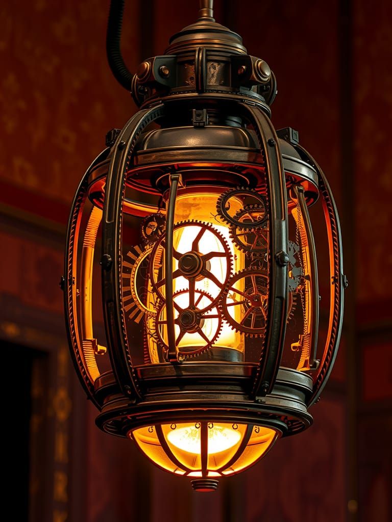 Unconventional steampunk lamp  by @StriderAiArt