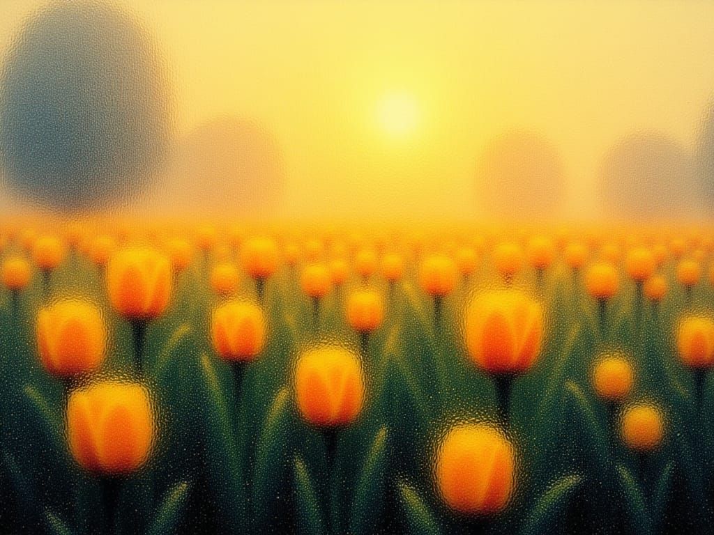 Frosted glass sunrise