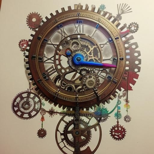 trees Vivid colors steampunk dreams gear dream  catchers, ge...