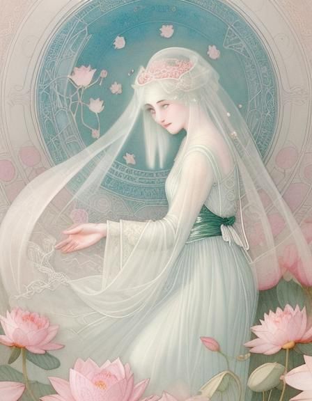 Fairy tale illustration, woman, Warwick Goble