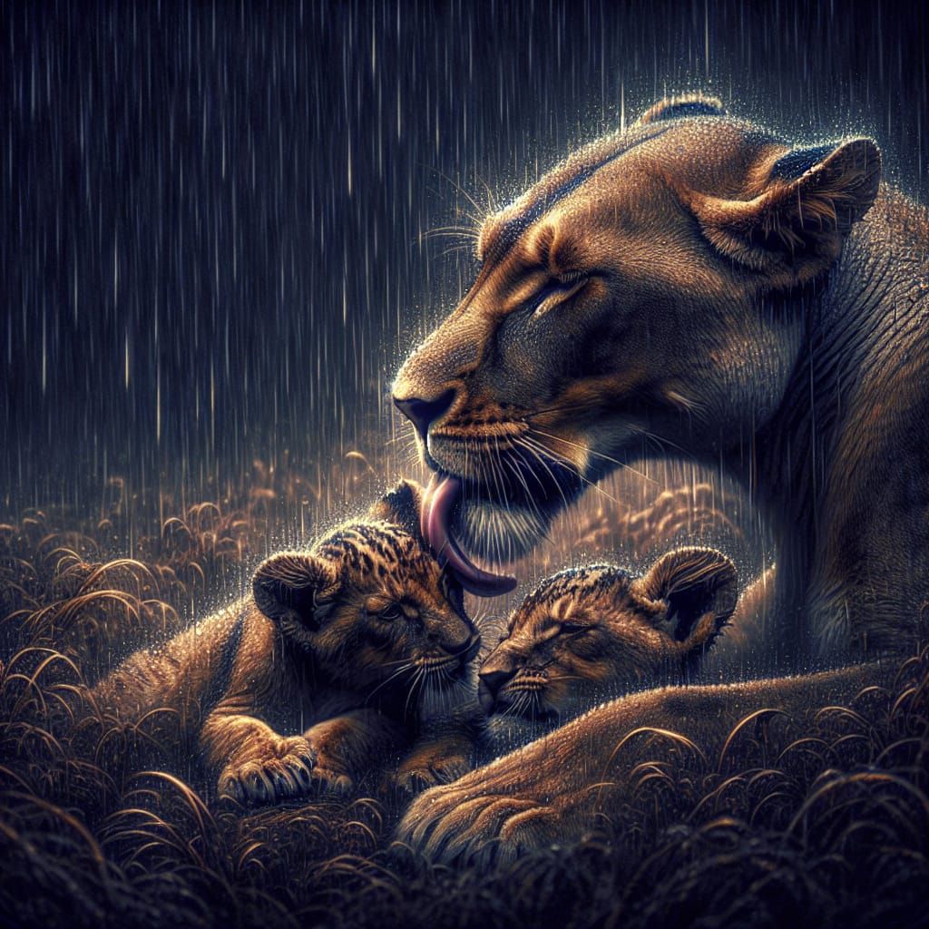 lioness with cubs   by @gladiator