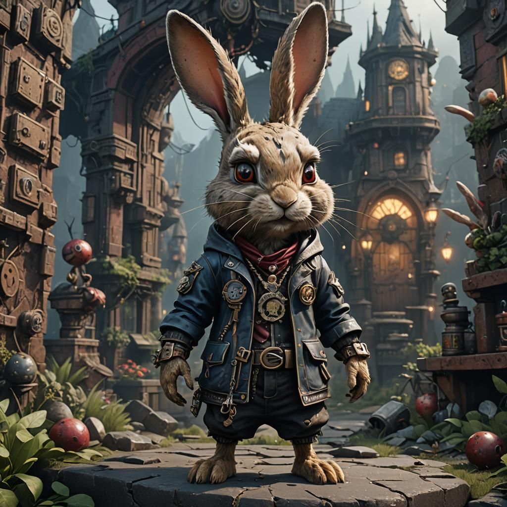 Punk anthropomorphic rabbit child - Fantastical Punk Rabbit ...