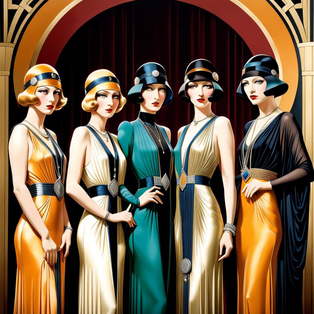 Art deco people (C) - AI Generated Artwork - NightCafe Creator