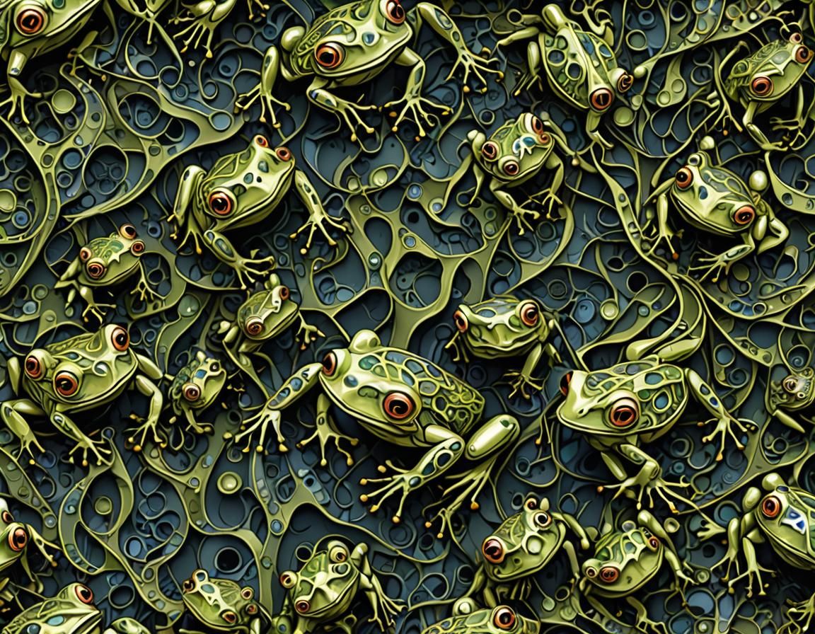 metal lightning, frogs - an ungodly amount of frogs - AI Generated ...