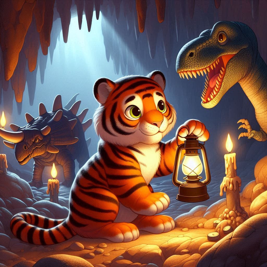 Tiger and dinosaur