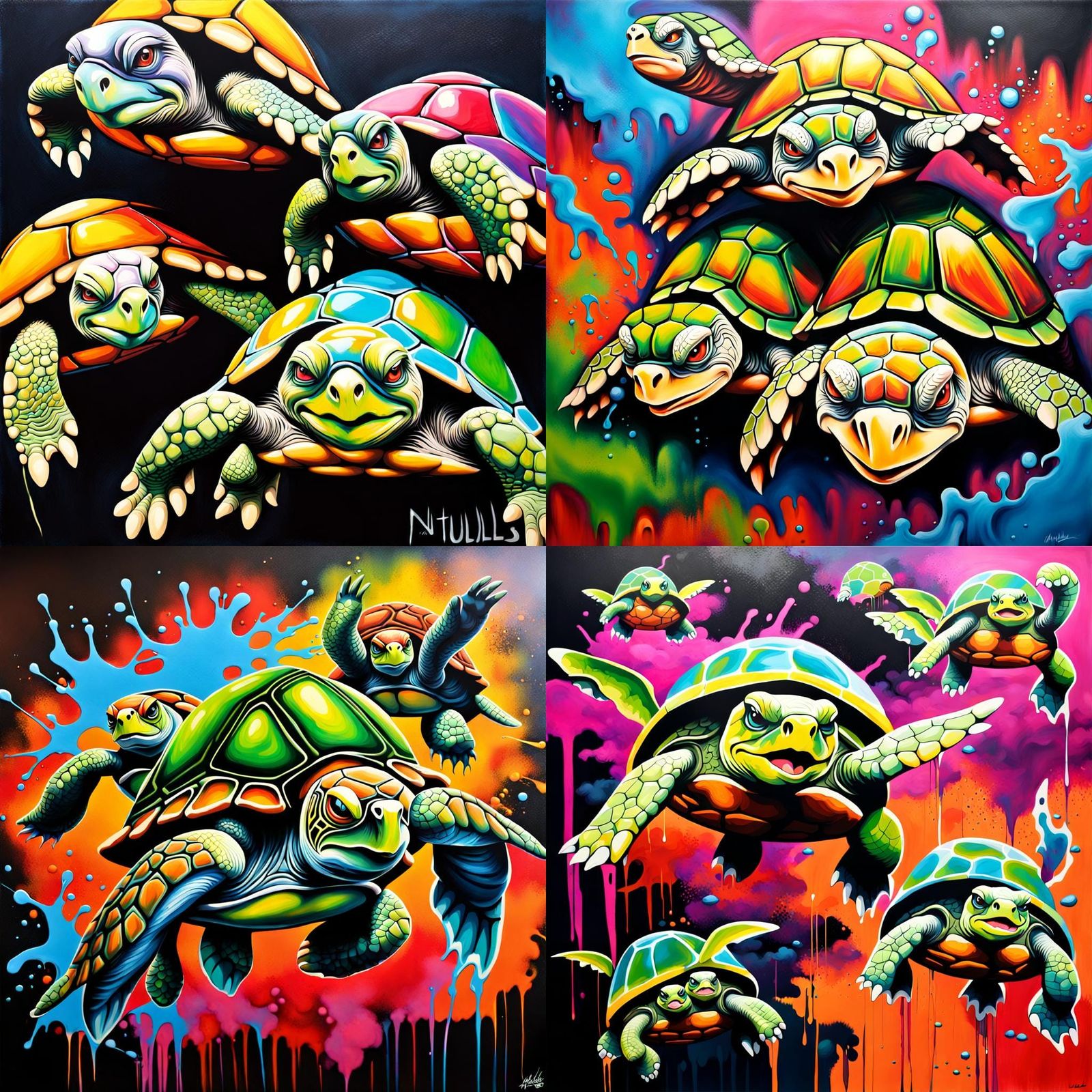 ANGRY TURTLES - AI Generated Artwork - NightCafe Creator