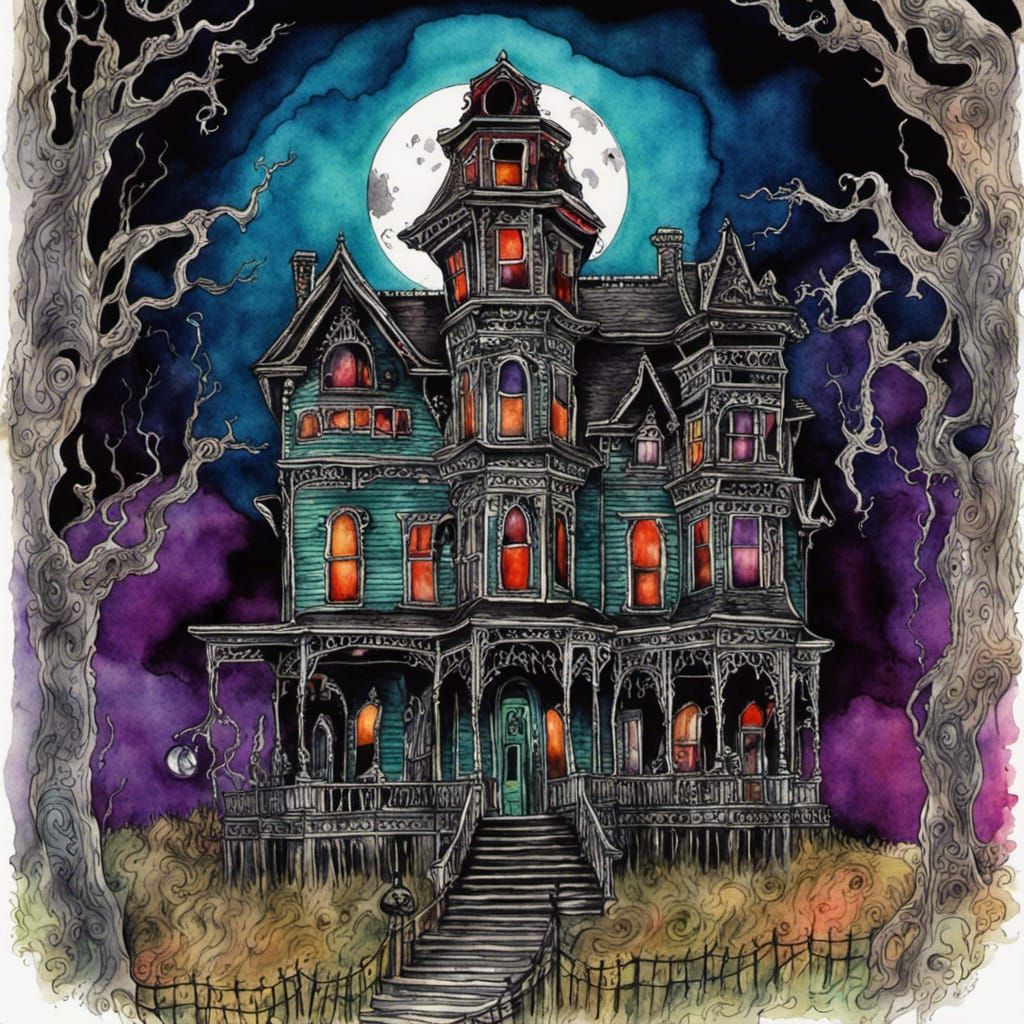 Haunted House Time - AI Generated Artwork - NightCafe Creator