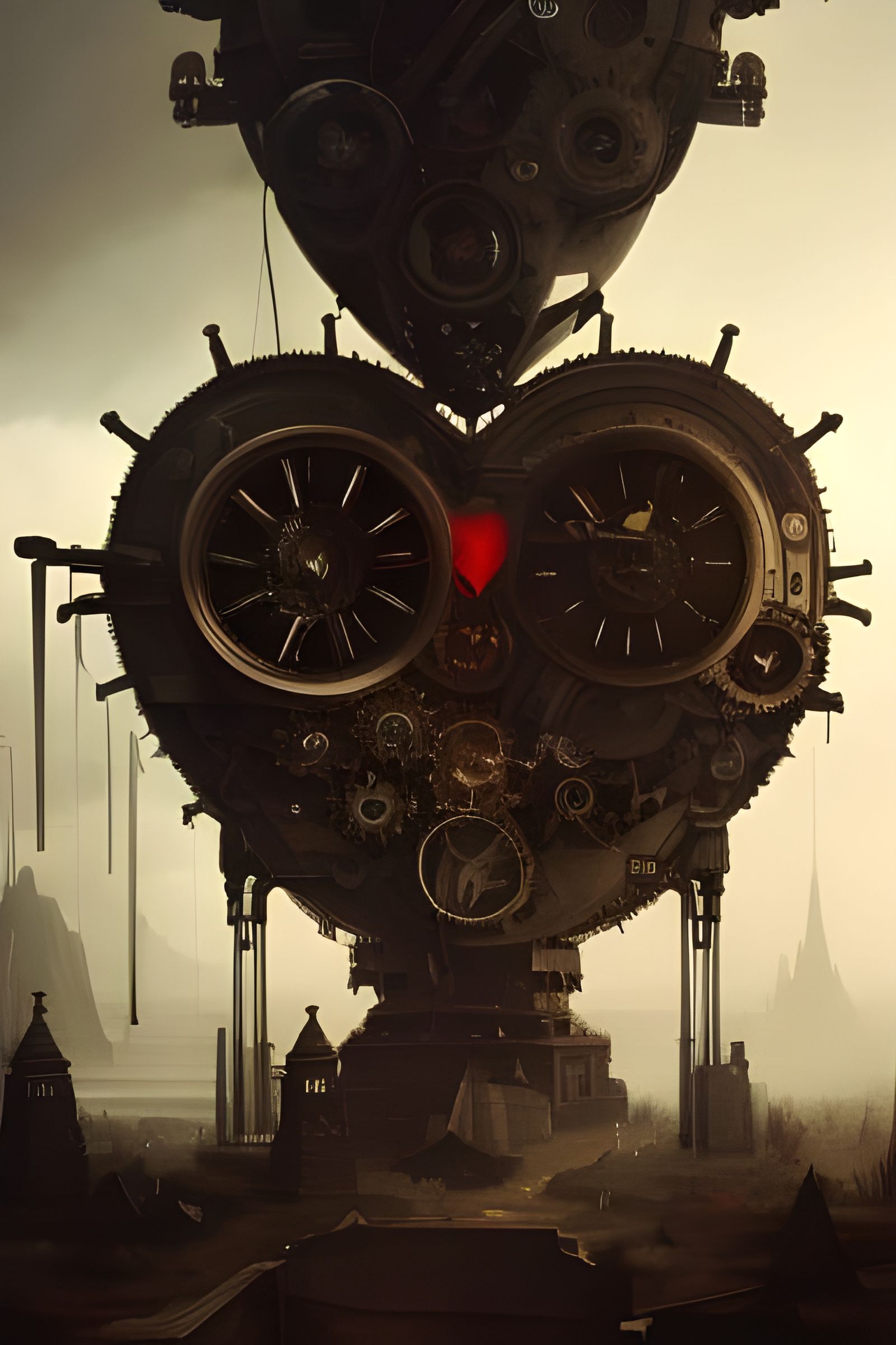 Steampunk Mechanical Heart in Dark Fantasy Style