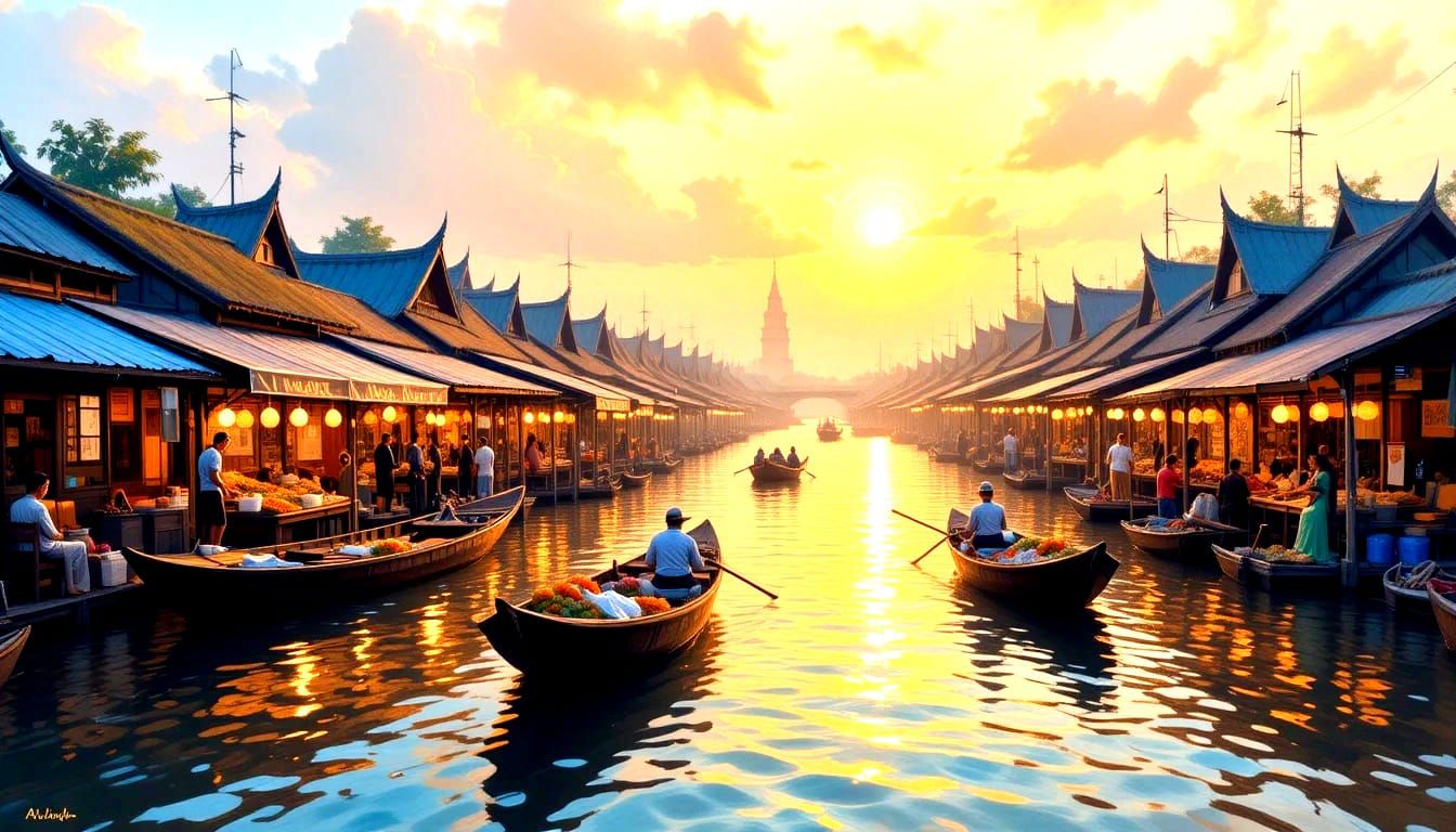Thai floating market