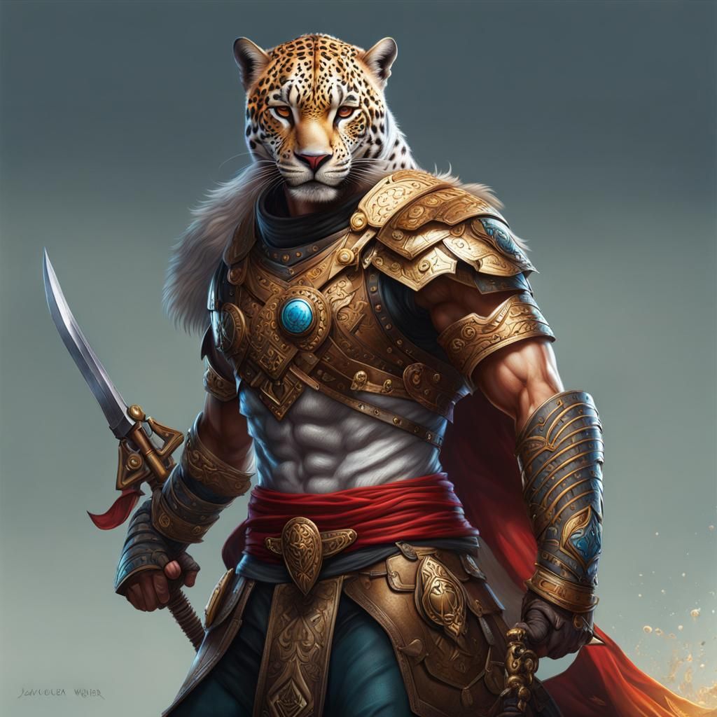 Were-Jaguar Warrior - AI Generated Artwork - NightCafe Creator