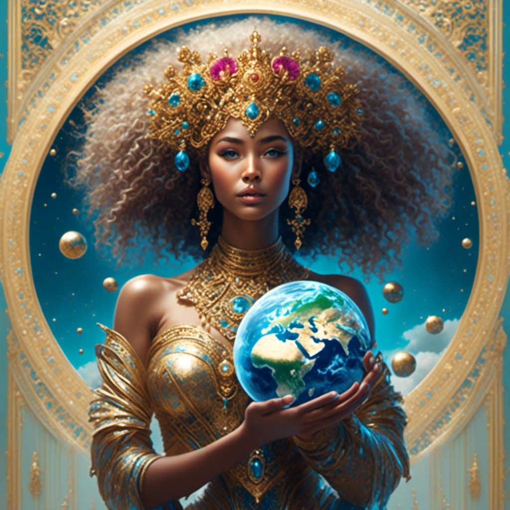 <lora:MakeItPretty:1.0> a beautiful goddess holding the plan...