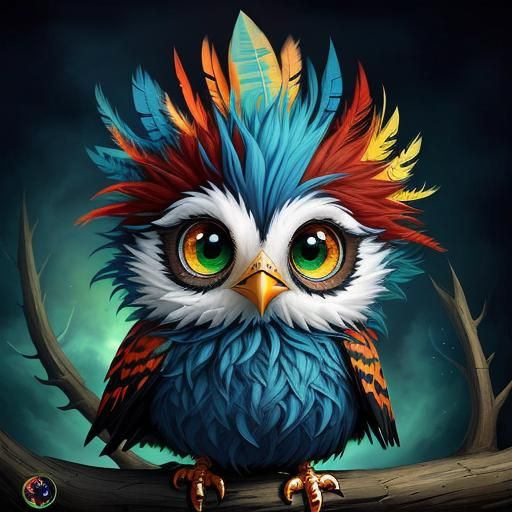 Cute and fluffy tiny baby bird by Andy Kehoe and Tim Burton. Big sad ...