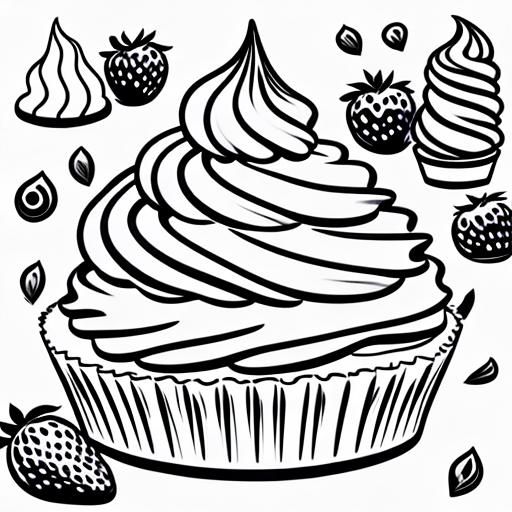 Strawberry Cheesecake, coloring_book line art, colouring in ...