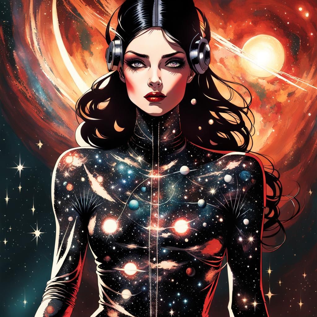 female galaxy goddess - AI Generated Artwork - NightCafe Creator