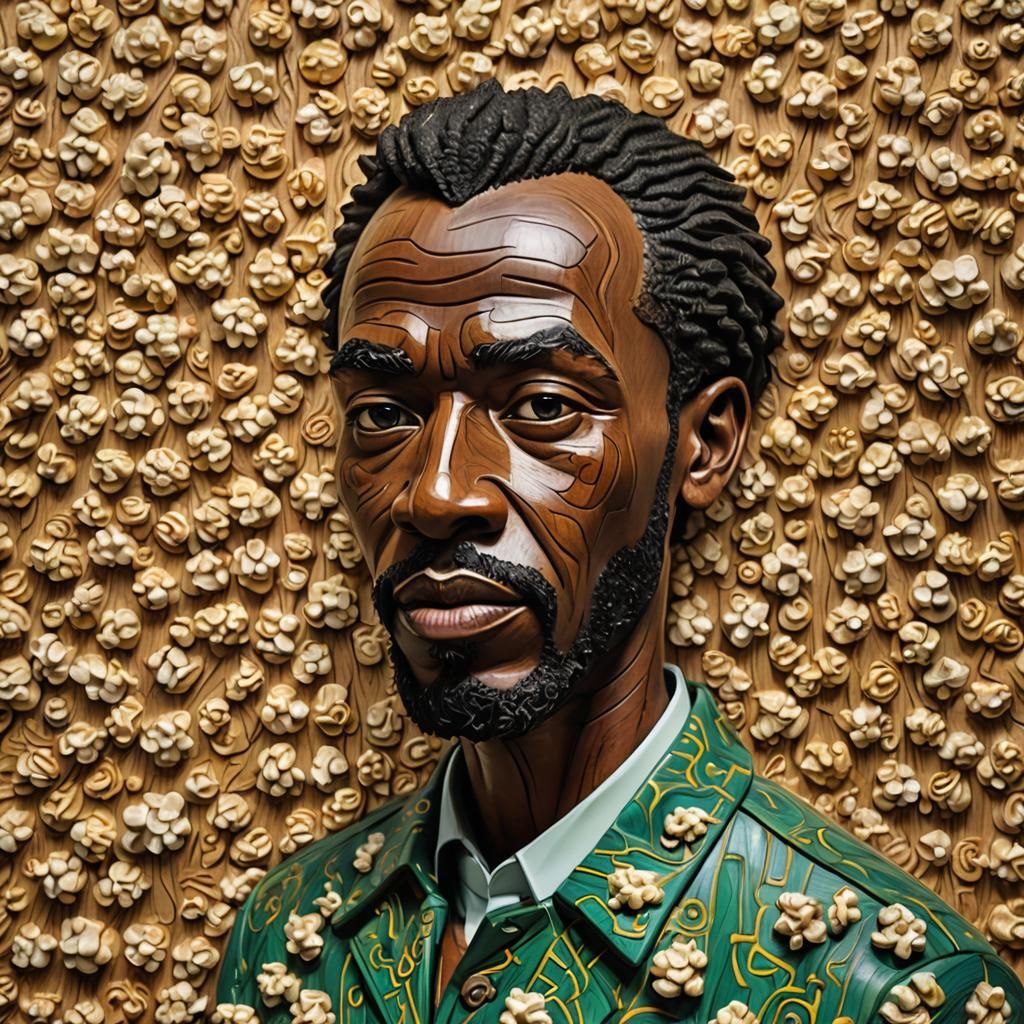 african inspired pattern wood sculpture david moore popcorn ...