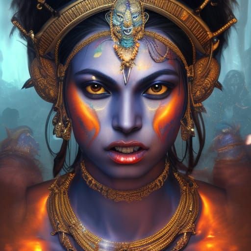 Hindu Goddess Kali - AI Generated Artwork - NightCafe Creator