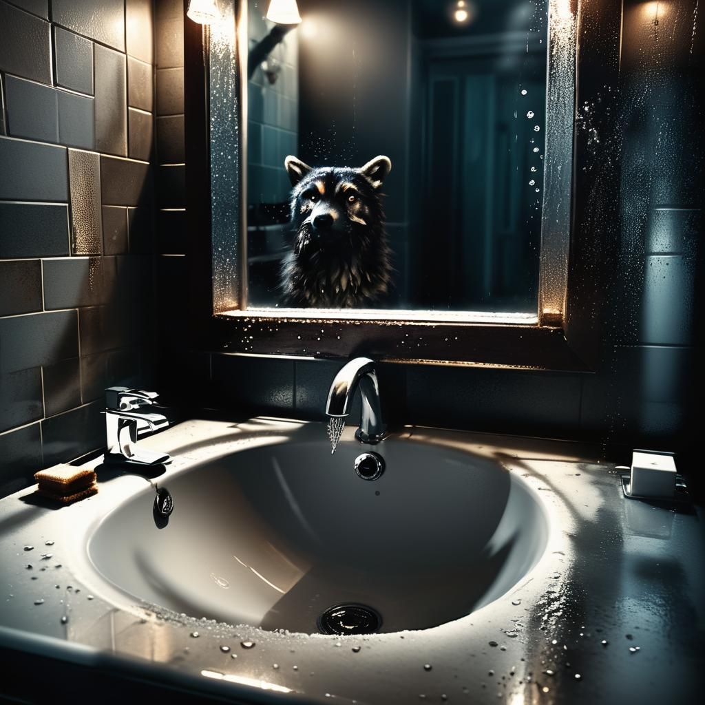 Hundar badrum intricate details, HDR, beautifully shot, hype...