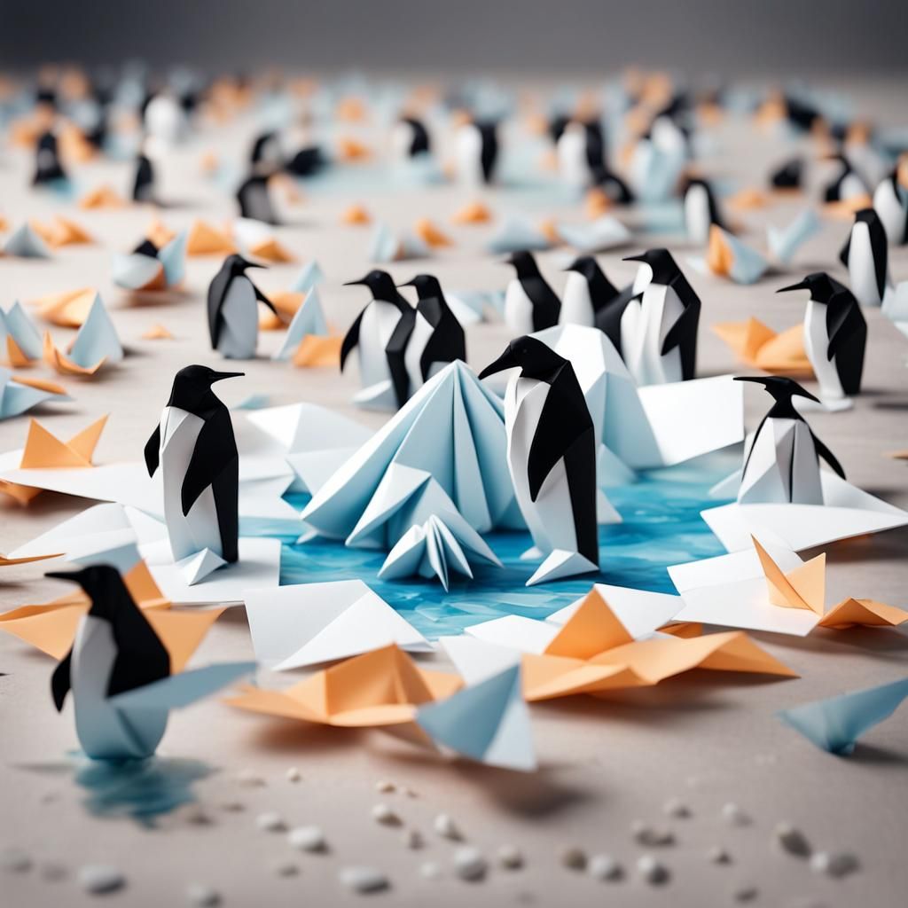 paint a pinguin colony at the ice