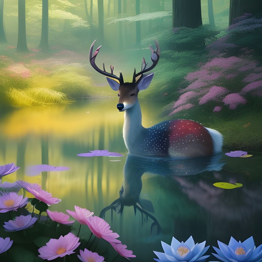 A lovely deer in the forest